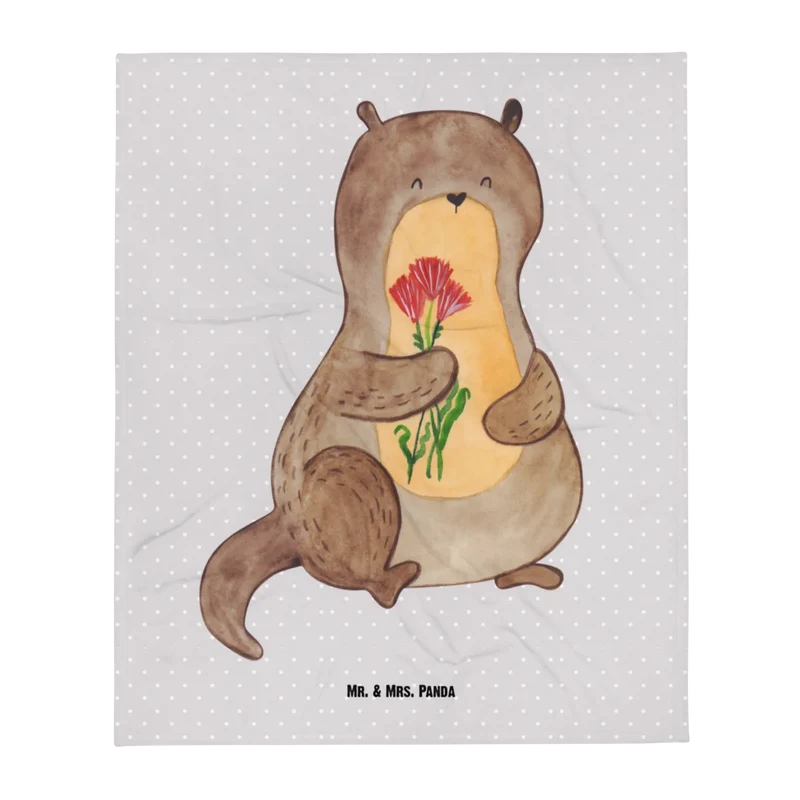 Babydecke Otter Blumenstrauß