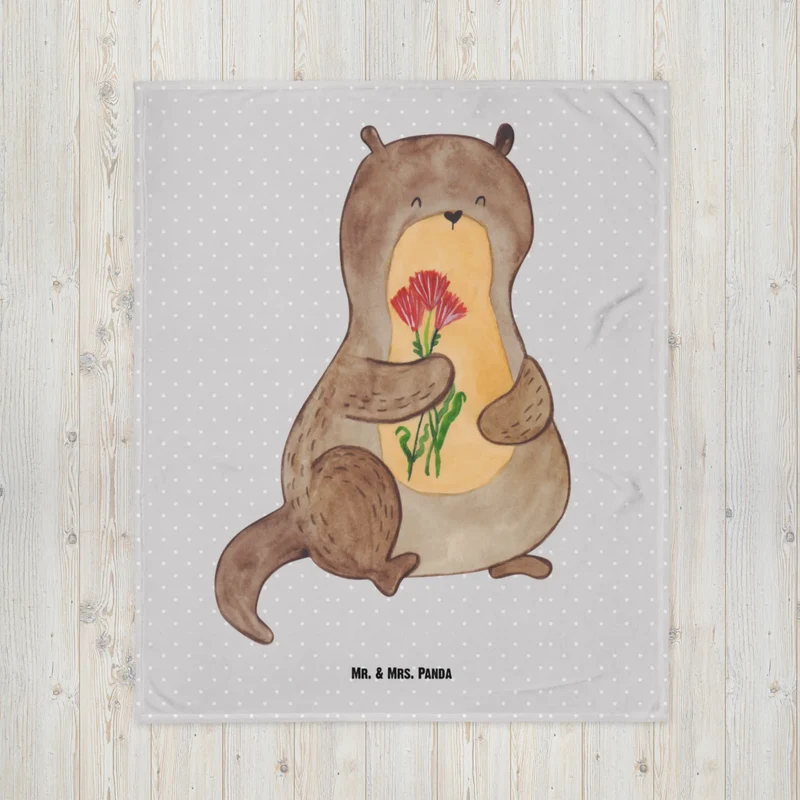 Babydecke Otter Blumenstrauß