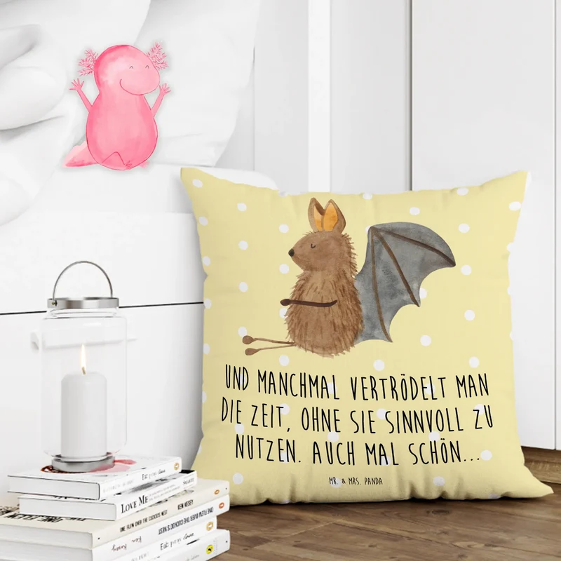 40x40 Kissen Fledermaus Sitzen