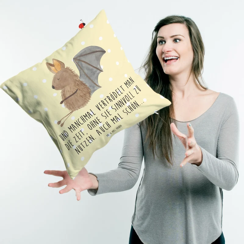40x40 Kissen Fledermaus Sitzen