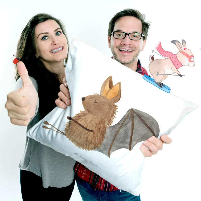40x40 Kissen Fledermaus Sitzen
