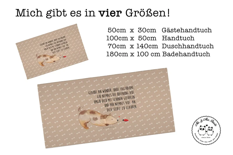 Handtuch Hund Marienkäfer