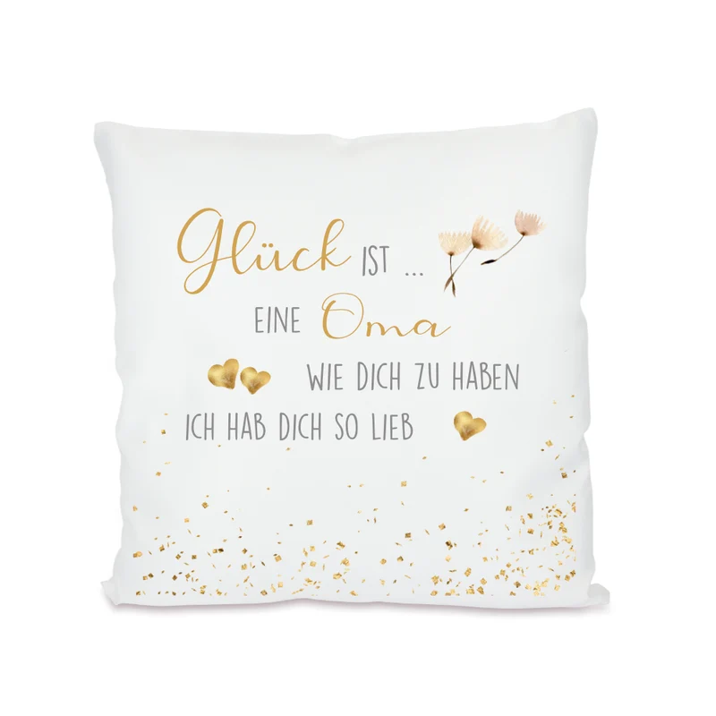 Kissen mit Spruch "Glück ist eine Mama wie dich zu haben" | Persönliches Geschenk für Mütter | 7 Motivvarianten zur Auswahl