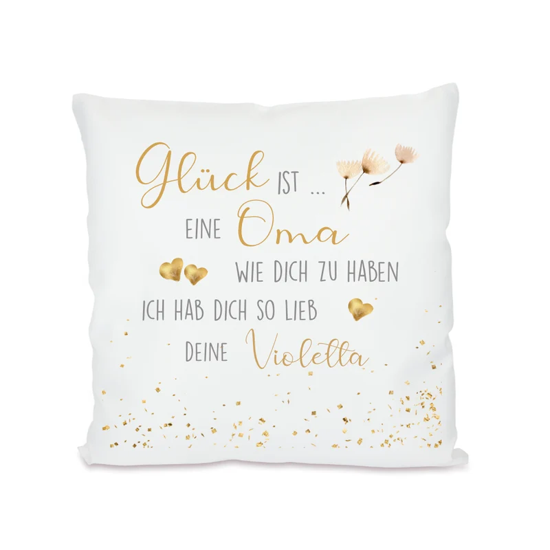 Kissen personalisiert "Glück ist eine Freundin wie dich zu haben" | Persönliches Geschenk für die beste Freundin | 7 Motivvarianten zur Auswahl