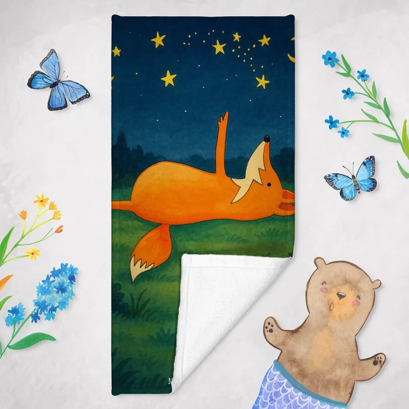 Badehandtuch Fuchs Sterne Design
