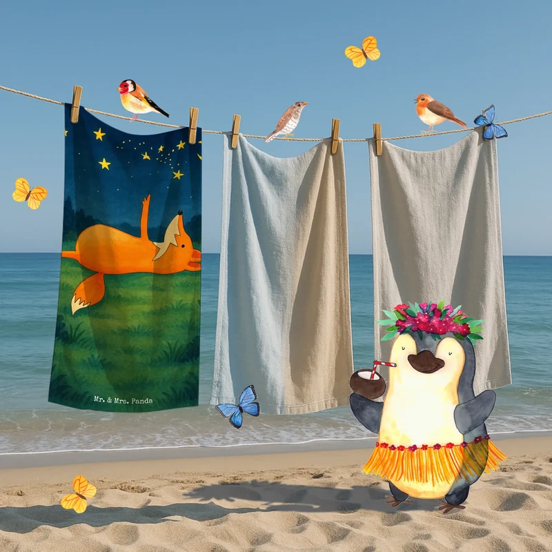 Badehandtuch Fuchs Sterne Design