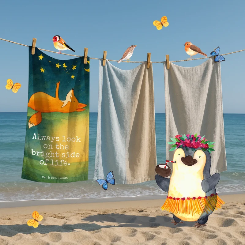 Badehandtuch Fuchs Sterne Design