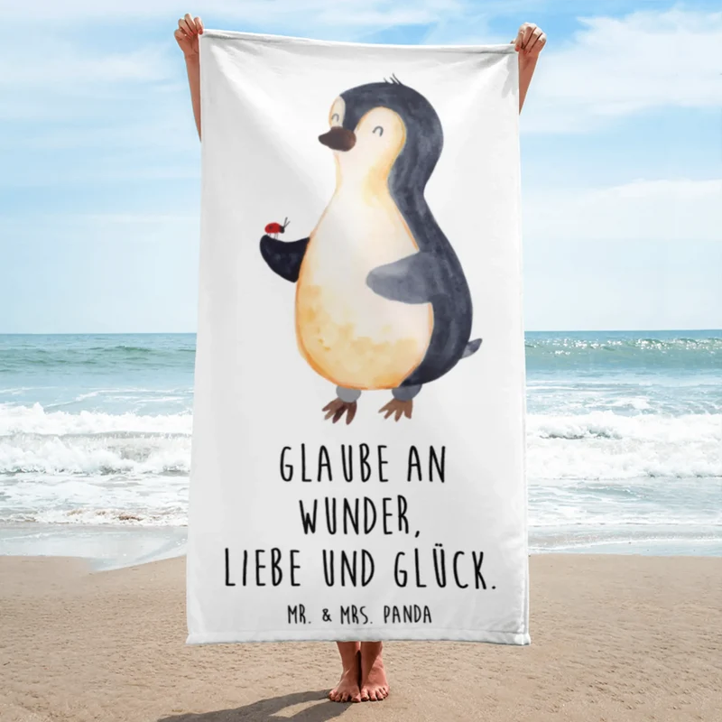 XL Badehandtuch Pinguin Marienkäfer