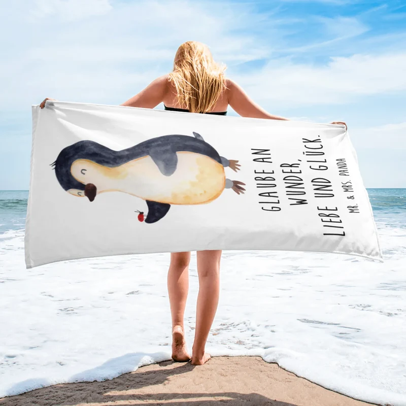 XL Badehandtuch Pinguin Marienkäfer