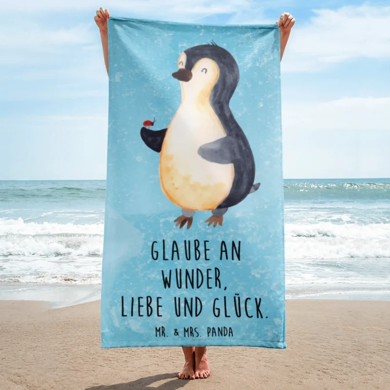 XL Badehandtuch Pinguin Marienkäfer