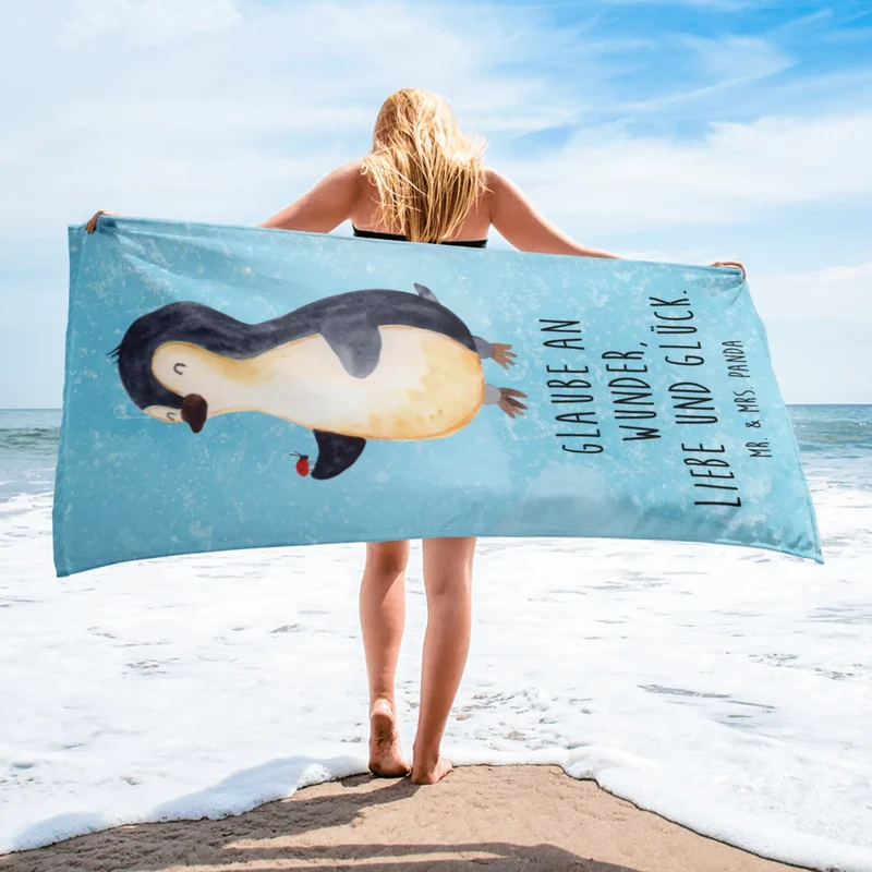 XL Badehandtuch Pinguin Marienkäfer