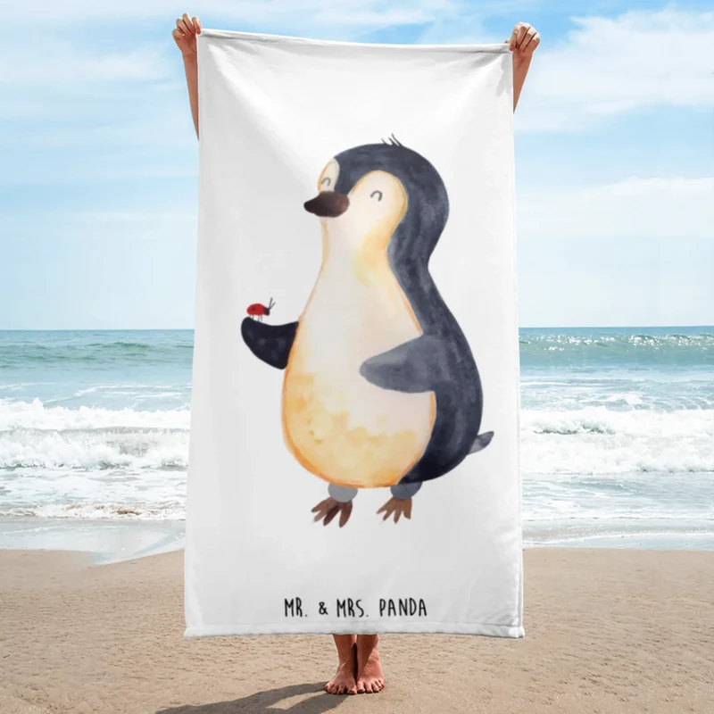 XL Badehandtuch Pinguin Marienkäfer