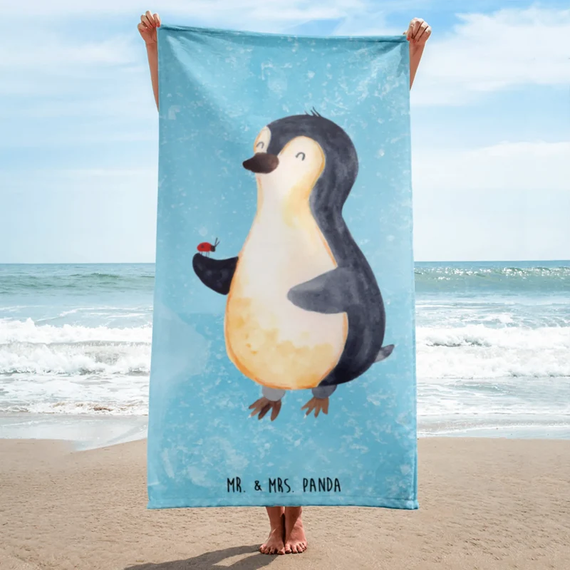XL Badehandtuch Pinguin Marienkäfer