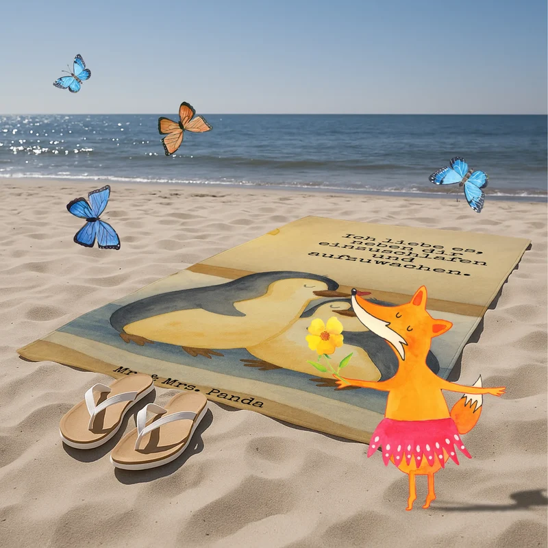 Badehandtuch Pinguine Einschlafen Design