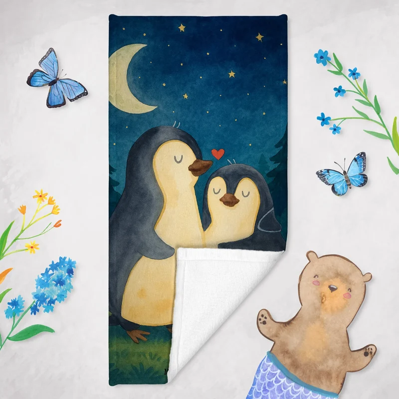 Badehandtuch Pinguine Einschlafen Design