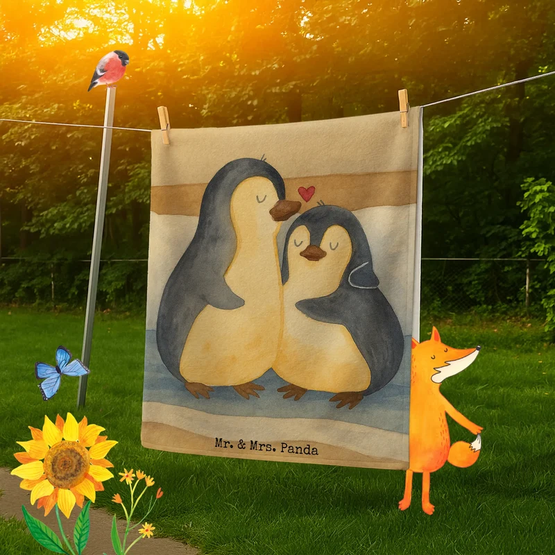 Badehandtuch Pinguine Einschlafen Design