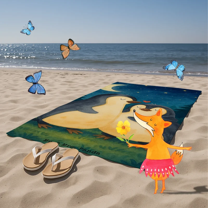 Badehandtuch Pinguine Einschlafen Design