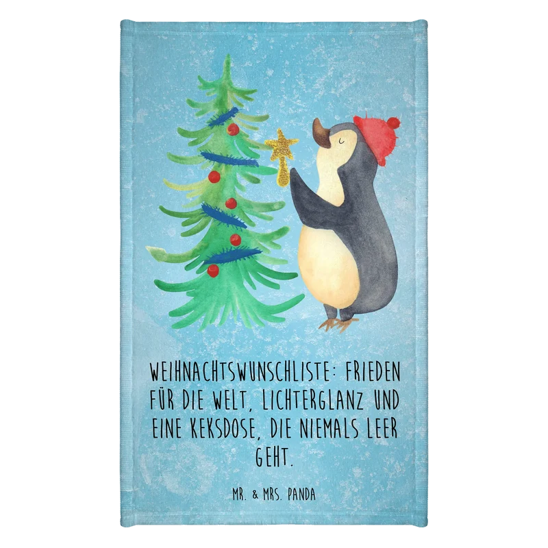 Gästehandtuch Pinguin Weihnachtsbaum
