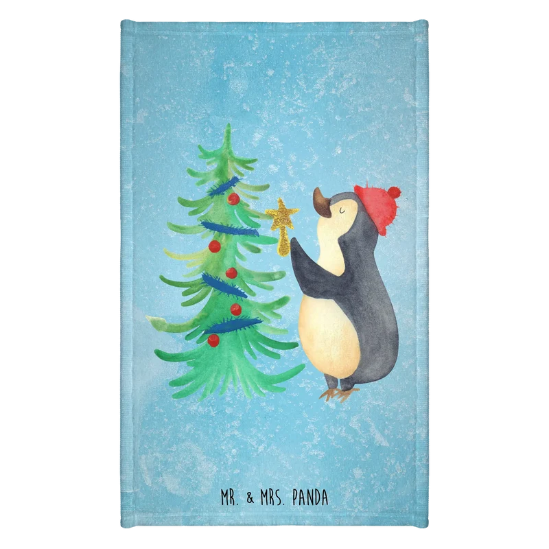 Gästehandtuch Pinguin Weihnachtsbaum