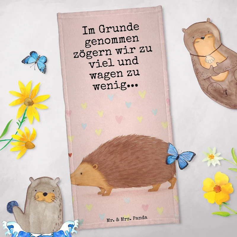 Badehandtuch Igel Herzen Design