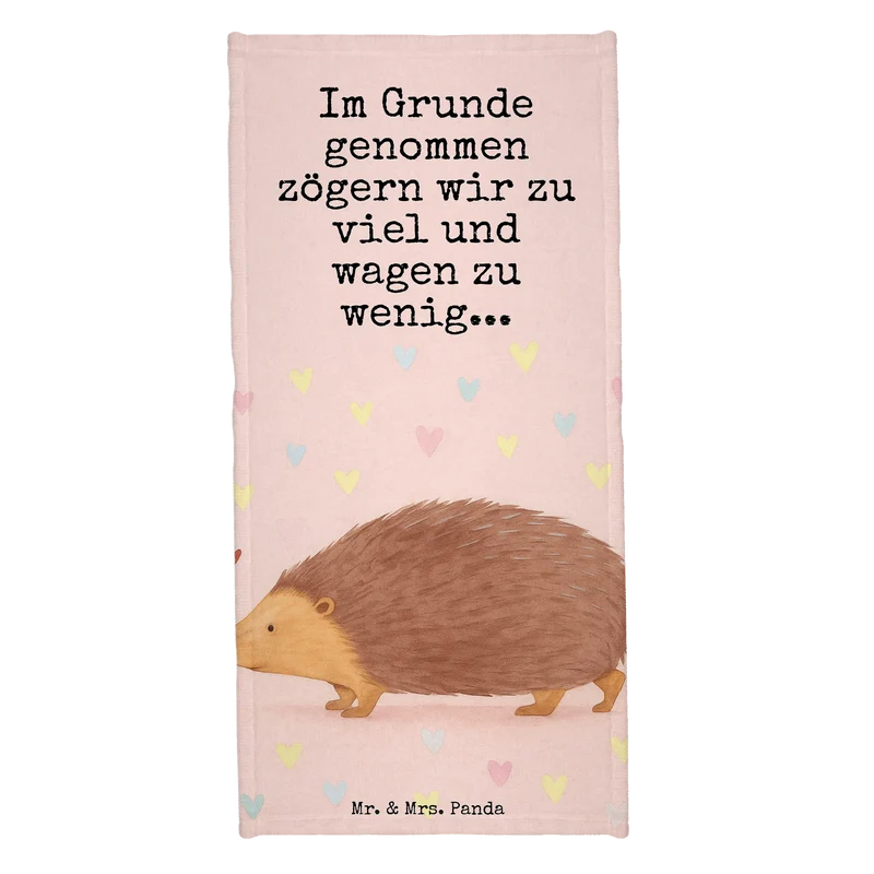 Badehandtuch Igel Herzen Design