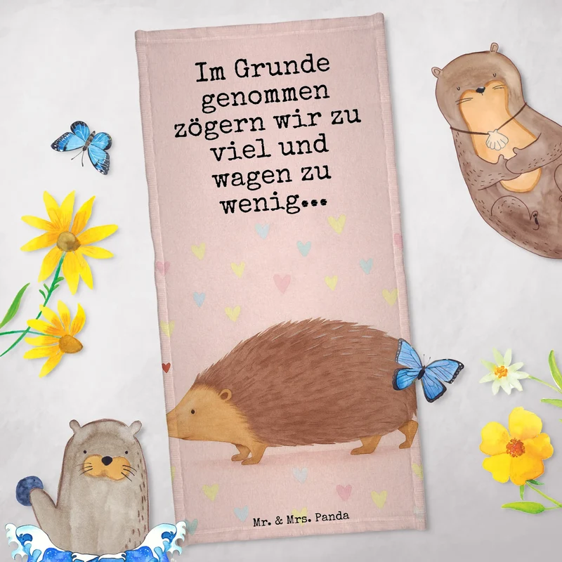 Badehandtuch Igel Herzen Design