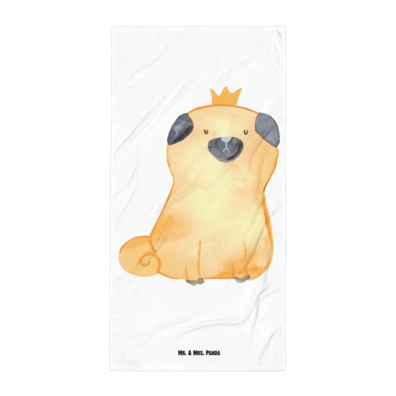 XL Badehandtuch Mops Krone