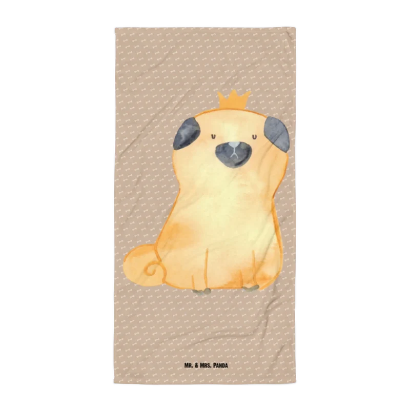 XL Badehandtuch Mops Krone