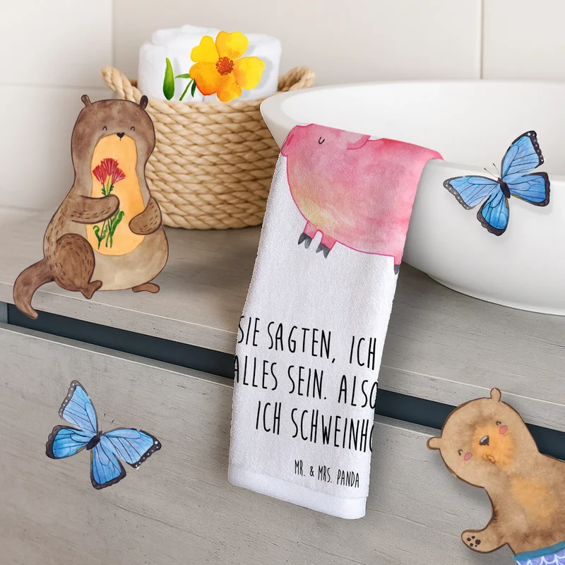 Gästehandtuch Einhorn Schwein