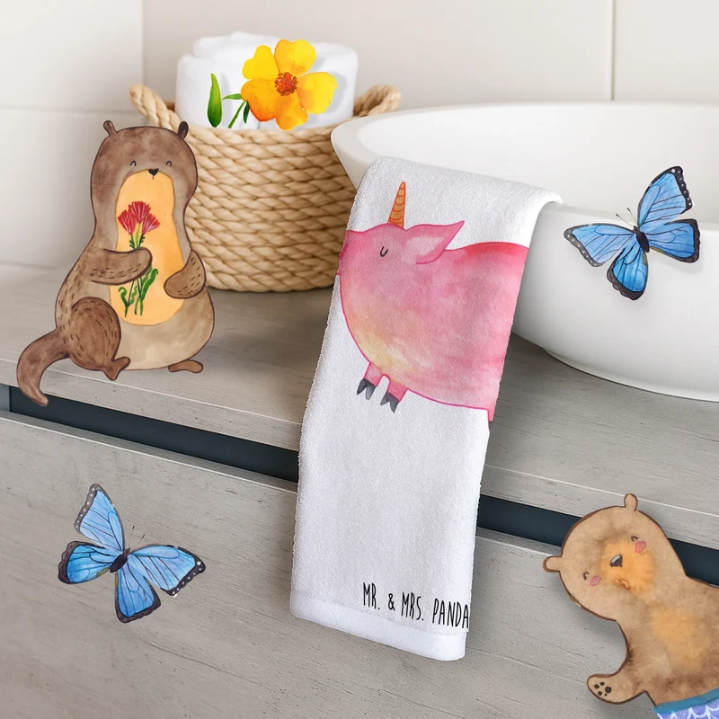 Gästehandtuch Einhorn Schwein