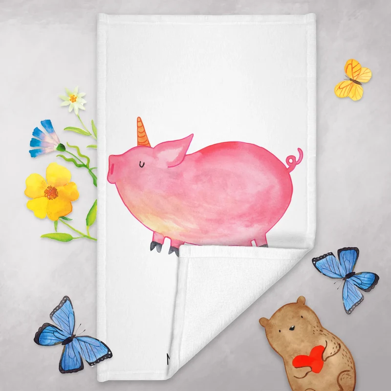 Gästehandtuch Einhorn Schwein