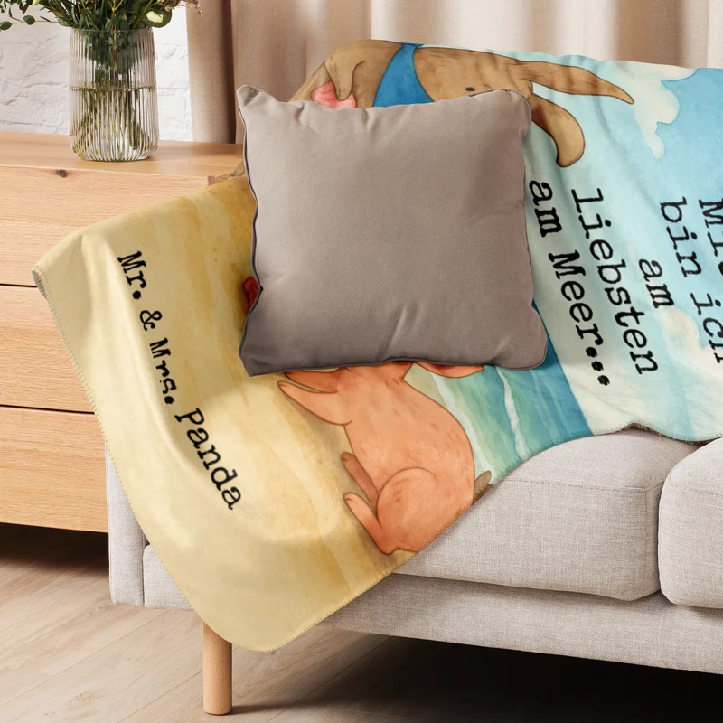 Sherpa Kuscheldecke Hasen Muschel Design