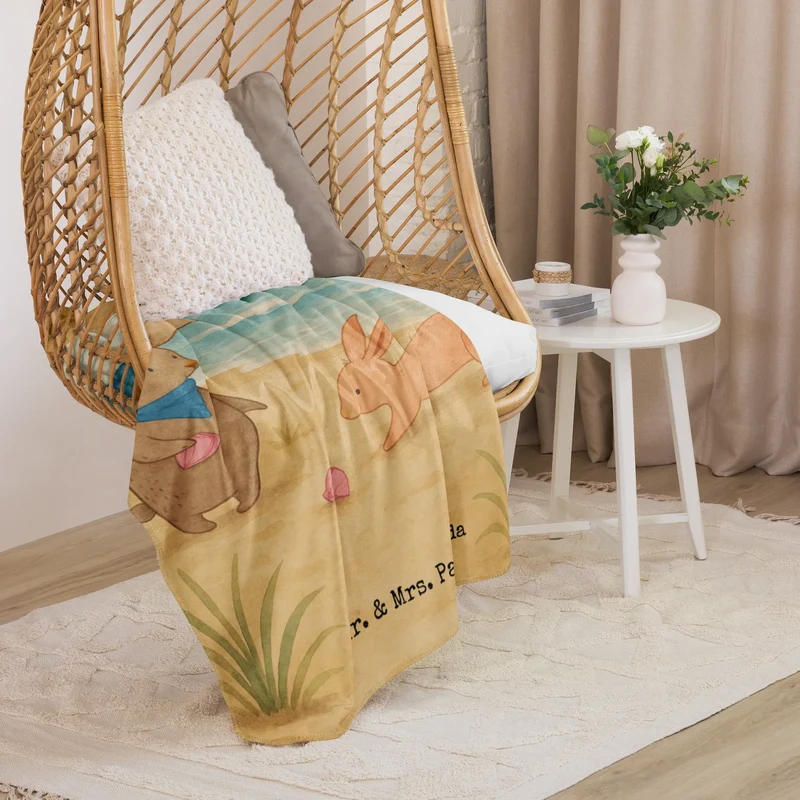 Sherpa Kuscheldecke Hasen Muschel Design