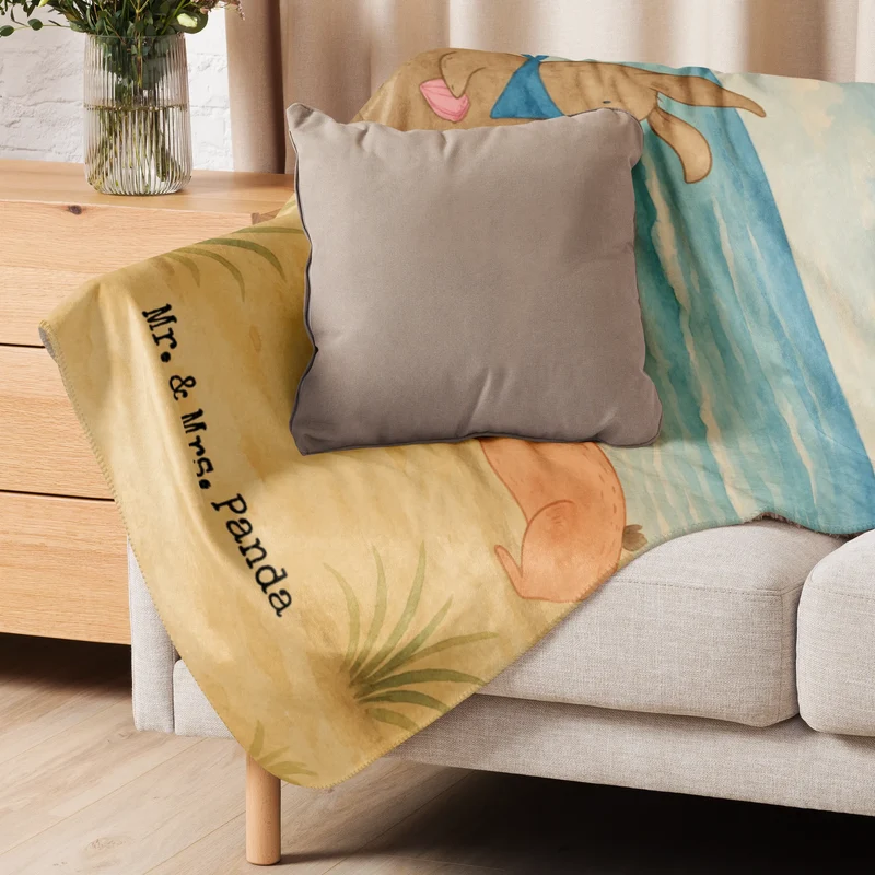 Sherpa Kuscheldecke Hasen Muschel Design
