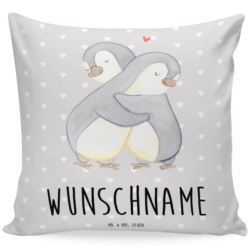 Personalisiertes Kissen Pinguine Kuscheln