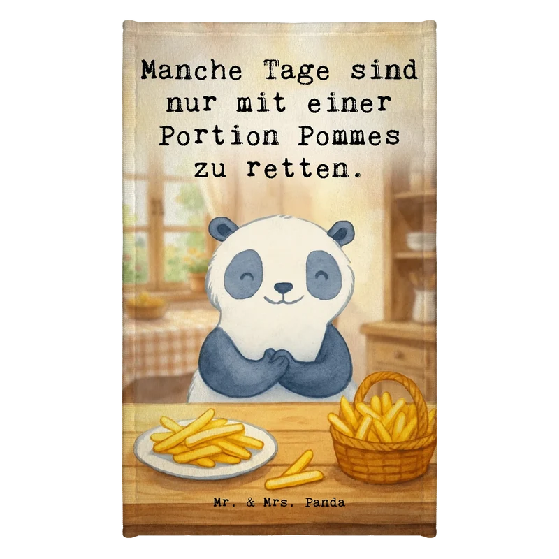 Gästehandtuch Panda Pommes Gebet Design