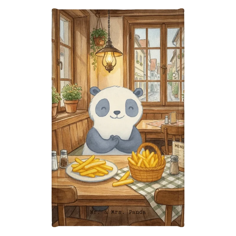 Gästehandtuch Panda Pommes Gebet Design