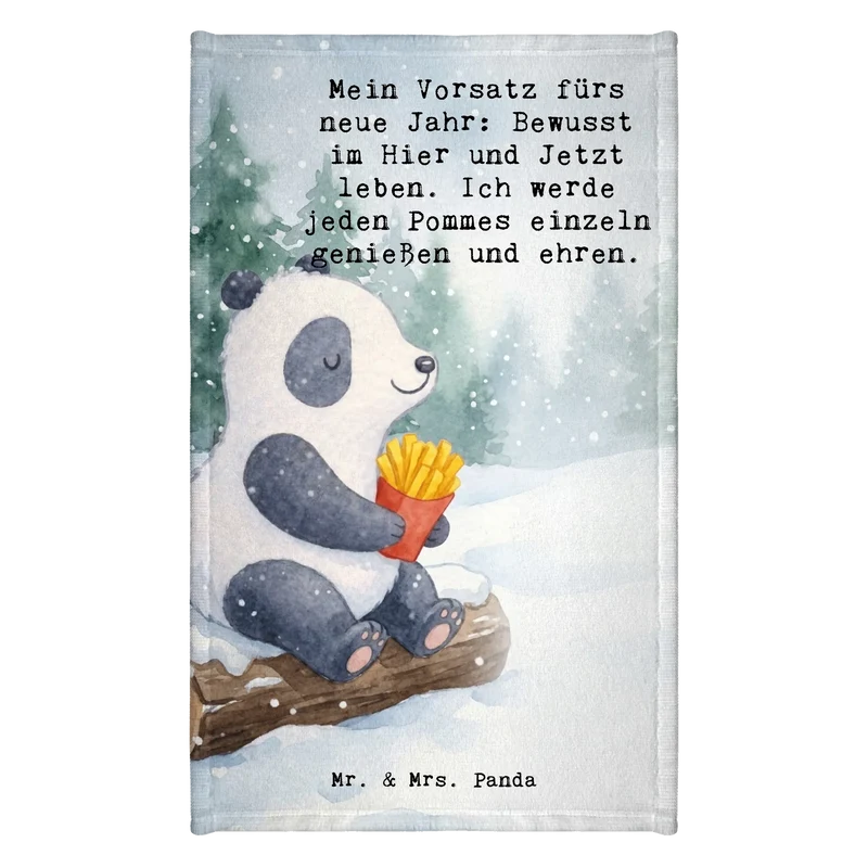 Gästehandtuch Panda Winter Pommes Design