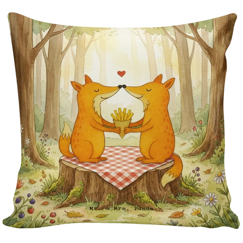 40x40 Kissen Füchse Liebe Pommes Design