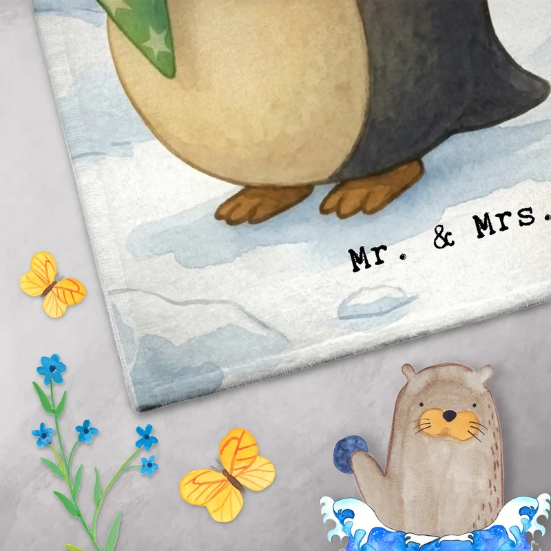 Gästehandtuch Pinguin Pommestüte Design