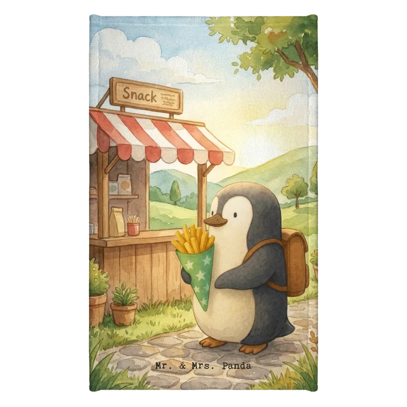 Gästehandtuch Pinguin Pommestüte Design