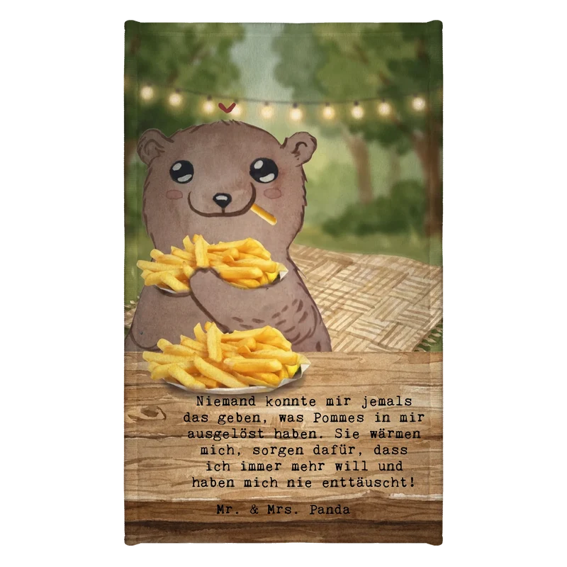 Gästehandtuch Bär Pommes verliebt Design