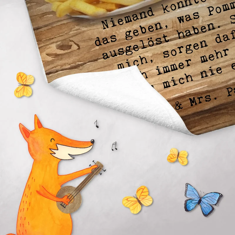Gästehandtuch Bär Pommes verliebt Design