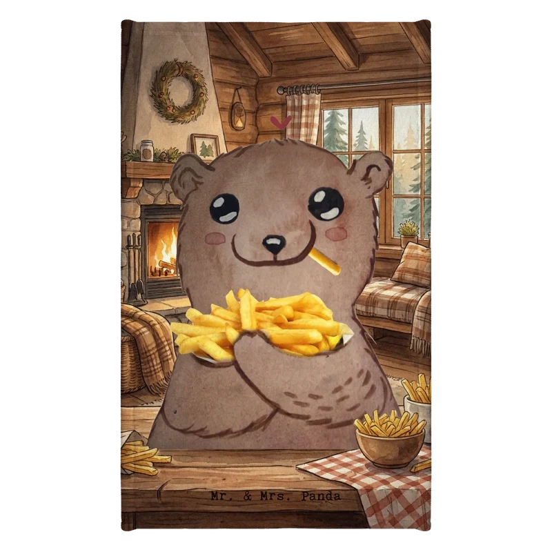 Gästehandtuch Bär Pommes verliebt Design