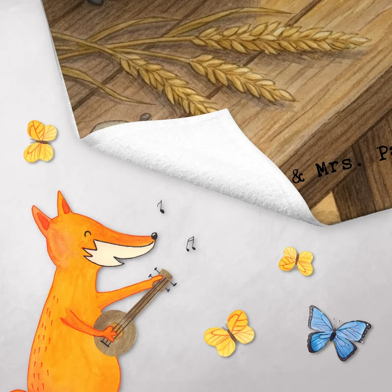 Personalisiertes Gästehandtuch Pinguin Pommes Eimer Design