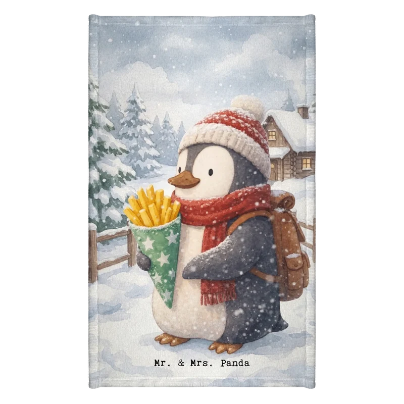 Gästehandtuch Pinguin Winter Pommes Design