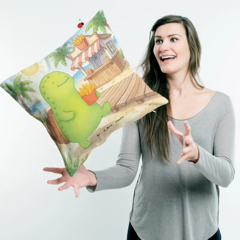 40x40 Kissen Schildkröte Pommes Design