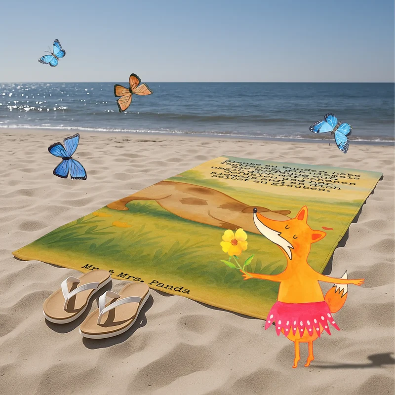 Badehandtuch Hund Marienkäfer Design
