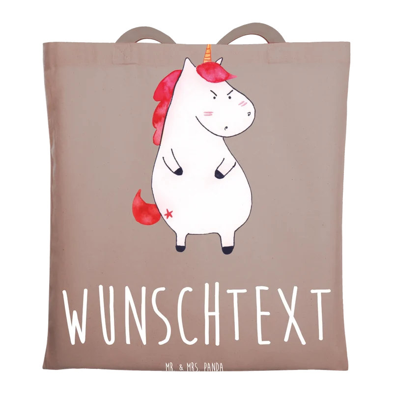 Personalisierte Foto Tragetasche Einhorn Wut