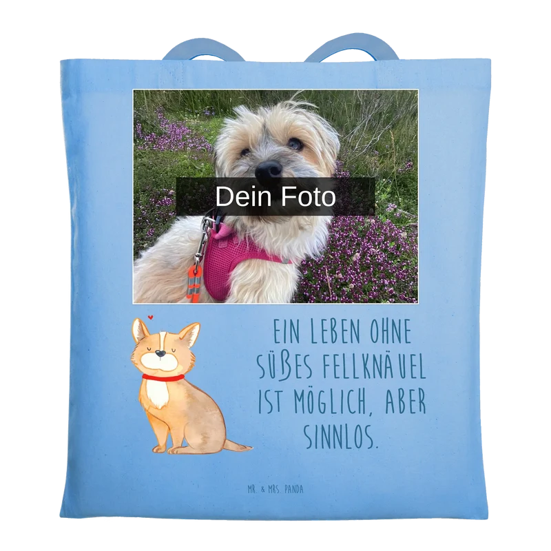 Personalisierte Foto Tragetasche Hund Glück